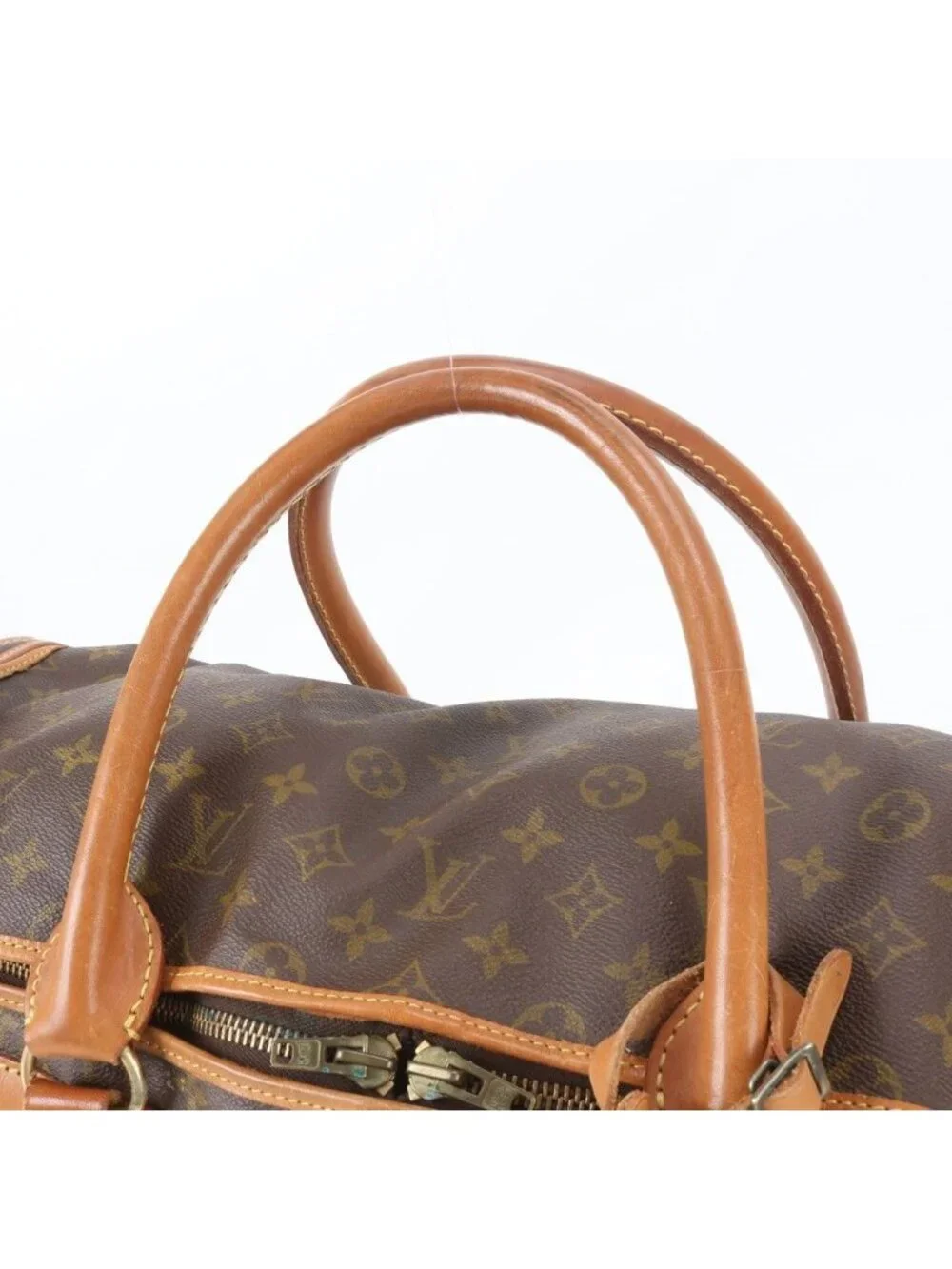 Louis Vuitton Monogram Sac Chasseur 55 Leather Boston Bag Tote Carrie